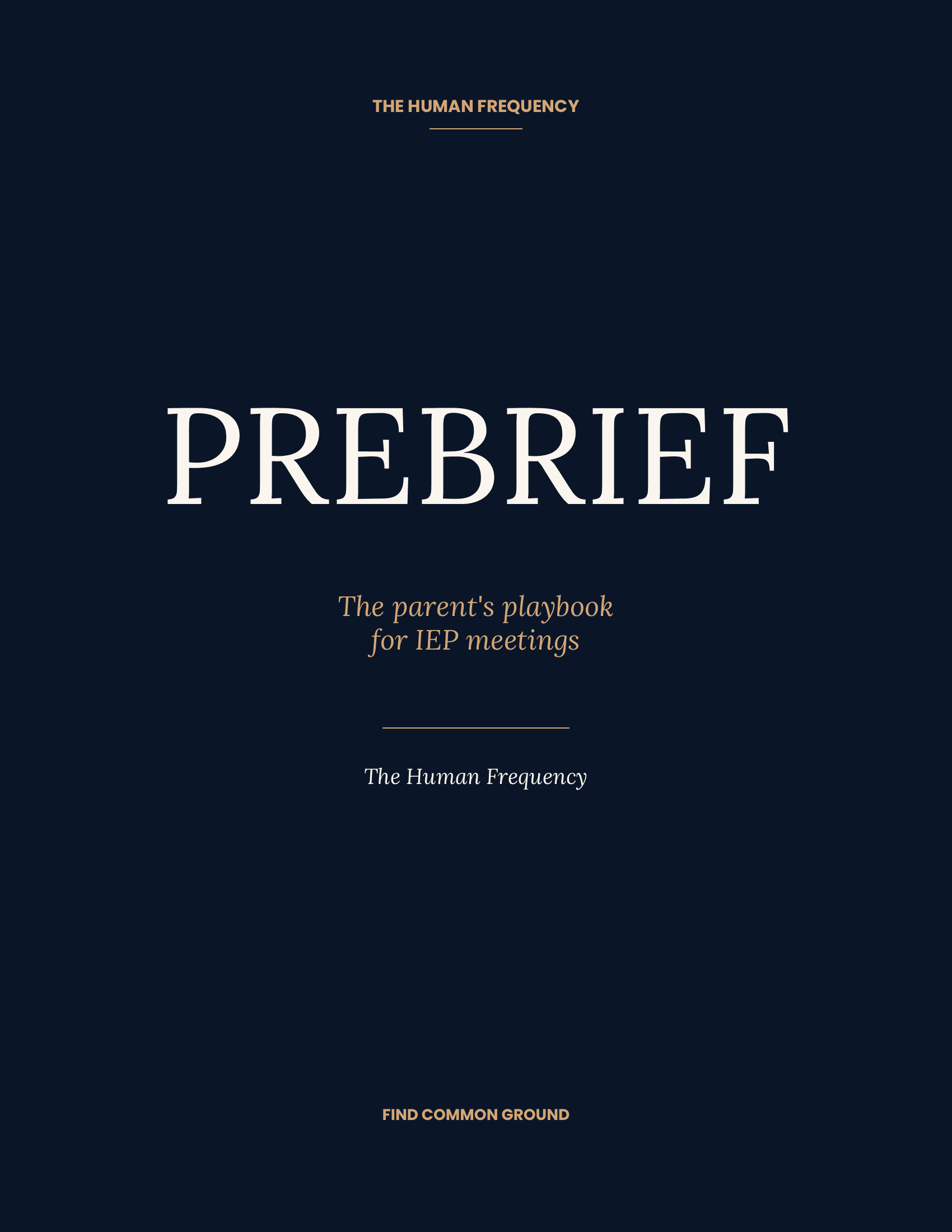 The Prebrief toolkit cover